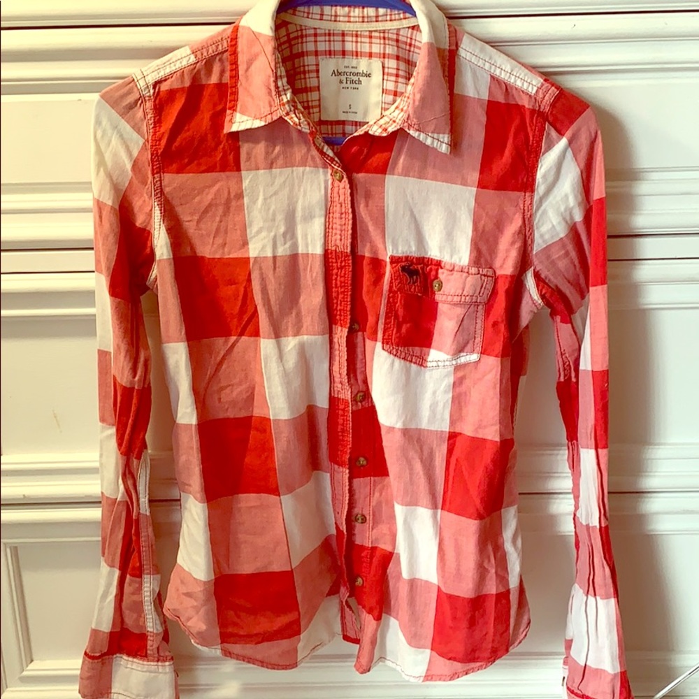 Red plaid long sleeve shirt